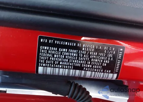 2019 Volkswagen Beetle 2.0T Final Edition Se/2.0T Final Edition Sel/2.0T S из США, поврежденный, VIN 3VWFD7AT4KM709253